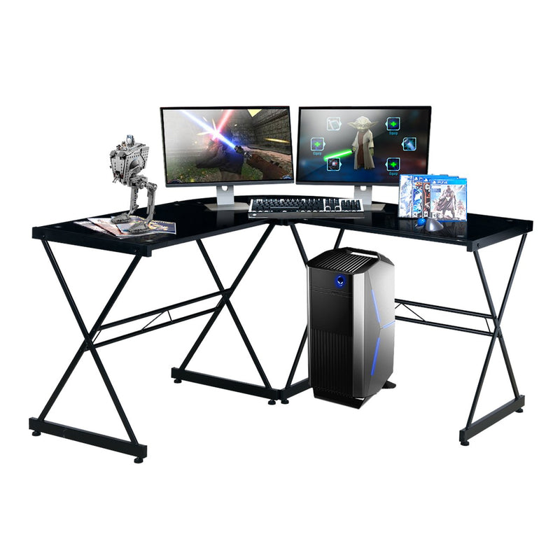 Techni Sport Multi-Monitor Black Gaming Desk - Rigel at Gaming Girlfriends