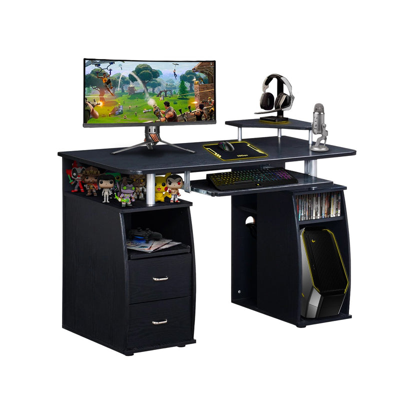 Techni Sport Black Gaming Desk with Storage Drawers - Timbur at Gaming Girlfriends