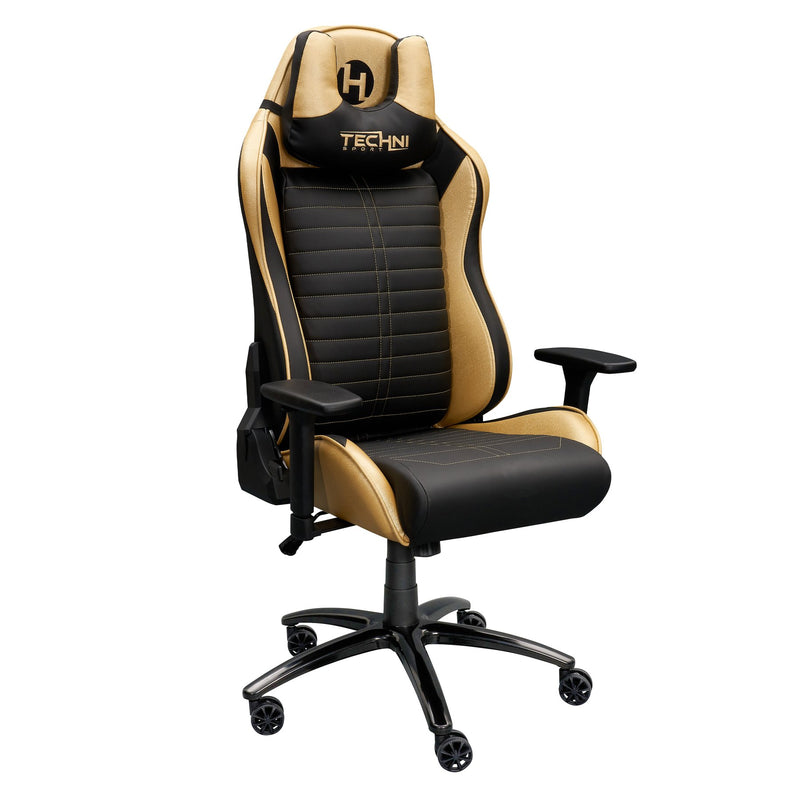 Gold & Black Comfort+ Series Reclining Gaming Chair