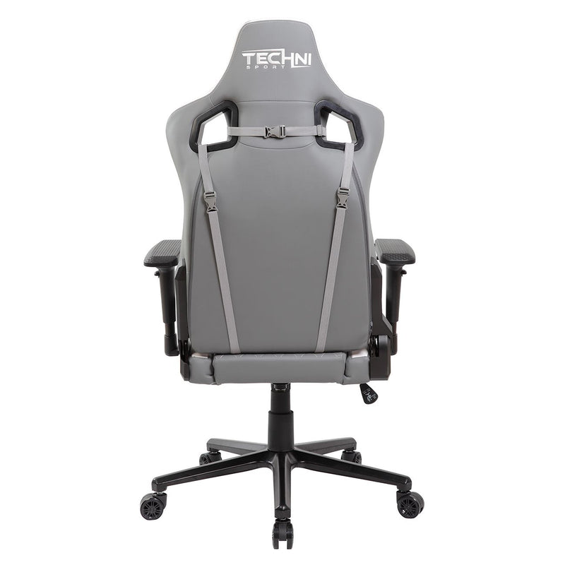 White & Gray GameMaster Series Reclining Gaming Chair