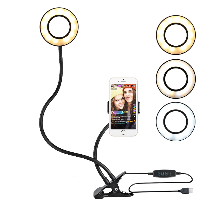LED Ring Light with Stand & Phone Holder for Live Streaming