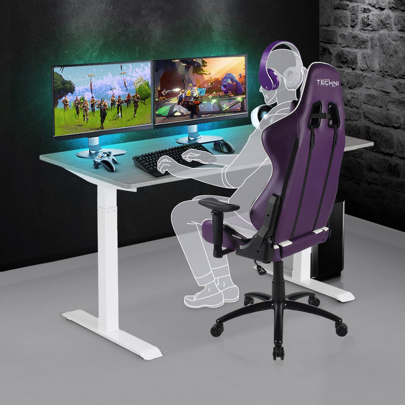 Techni Sport Adjustable Sit to Stand Gaming Desk - Aria at Gaming Girlfriends